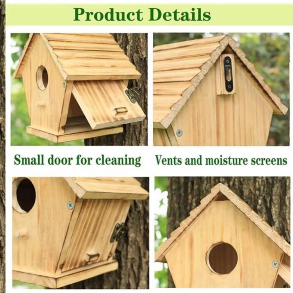 Bird House,Outdoor Bluebird House for Outside Clearance,Wooden Birdhouse Finch
